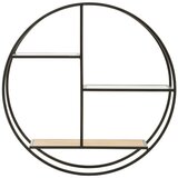 Premier Housewares Črna/v naravni barvi večnivojska kovinska polica 61 cm Mataram – | Shoptok.si
