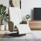 vidaXL Masažni naslonjač od umjetne kože s osloncem za noge krem | shoptok.hr