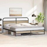 Metalni okvir kreveta bez madraca boja hrasta 183x213 cm | shoptok.hr