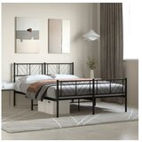 vidaXL Metalni okvir kreveta uzglavlje i podnožje crni 150x200 cm | shoptok.hr