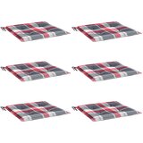  Jastuci za vrtne stolice 6kom crveni karirani 40x40x4cm tkanina | shoptok.hr
