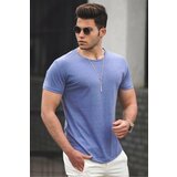 Madmext Men's Blue Basic T-Shirt 4055 Cene
