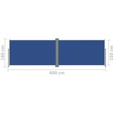 Uvlačiva bočna tenda plava 160 x 600 cm | shoptok.hr