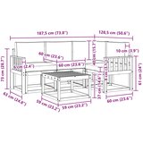  Set vanjskih sofa 5 kom. Prirodna i krem | shoptok.hr