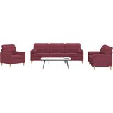  3-dijelni set sofa s ukrasnim jastucima boja vina od tkanine | shoptok.hr