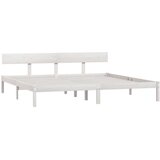  Posteljni okvir bel iz trdne borovine 200x200 cm, (20606061) | Shoptok.si