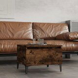 The Living Store Stranska mizica dimljeni hrast 50x46x35 cm inženirski les - Stranska Mizica, (21662262) | Shoptok.si