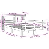 vidaXL Okvir kreveta s uzglavljem 140 x 190 cm od masivne borovine | shoptok.hr