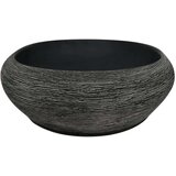  Nadpultni umivalnik siv in črn ovalen 59x40x14 cm ker | Shoptok.si
