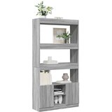  Visoka komoda siva boja hrasta 92x33x180 cm konstruirano drvo | shoptok.hr