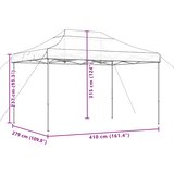  Sklopivi prigodni šator za zabave smeđesivi 410 x 279 x 315 cm | shoptok.hr