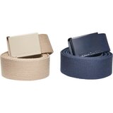 Urban Classics Accessoires Colored Buckle Canvas Belt 2-Pack sand/navy | Shoptok.si