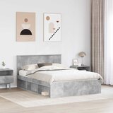  Krevetna konstrukcija Beton 140 x 200 cm Čvrsto borovo drvo | shoptok.hr