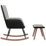 vidaXL Stolica za ljuljanje s osloncem za noge svjetlosiva baršun/PVC | shoptok.hr