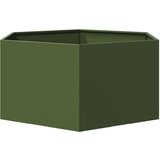  Vrtna sadilica maslinastozelena šesterokutna 104x90x45 cm čelik | shoptok.hr