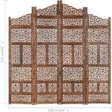 Sobna Ročno izrezljan paravan 4-delni rjav 160x165cm trden mangov les, (20619877) | Shoptok.si