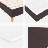 Box Spring Krevet s Madracem u Tamnosmeđoj Boji 140x190 cm Tkanina | shoptok.hr