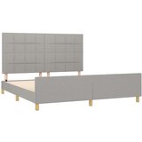  Posteljni okvir z vzglavjem svetlo siv 180x200 cm blago, (20788377) | Shoptok.si