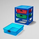 Lego polica sa 3 fioke i podlogom za gradnju – plava | ePonuda.com