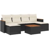 Maison Chic Seti vrtnega pohištva - Vrtna garnitura - Vrtni pohištvo set 7-delna z blazinami črn poli ratan, (21802626) | Shoptok.si