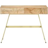 vidaXL Pisalna miza s predali 100x55x75 cm trden mangov les | Shoptok.si