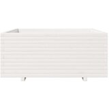  Vrtno cvetlično korito belo 110x110x49,5 cm trdna borovina | Shoptok.si
