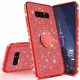 Silikonski ovitek RING za Samsung Galaxy S10e G970 rdeča z bleščicami | Shoptok.si