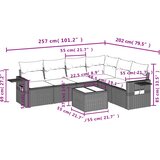  7-dijelni set vrtnih sofa sivi od poliratana | shoptok.hr