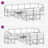  Set vanjskih sofa 9 kom. Prirodna i svijetlo siva | shoptok.hr