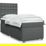  Krevet s oprugama i madracem tamnosivi 90x200 cm od tkanine | shoptok.hr