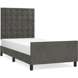 Maison Chic Posteljni okvir - Enojna postelja - Postelja za odrasle brez vzmetnice temno siv 90x200 cm žamet-J7958, (21761638) Cene