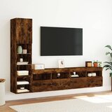  4-dijelni zidni TV elementi s LED svjetlima boja hrasta drveni | shoptok.hr