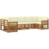 VidaXL Kotna sedežna garnitura z blazino 6 pcs Naravna in smetana, (5000283648) Slike