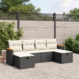 vidaXL 6-dijelni set vrtnih sofa s jastucima crni od poliratana | shoptok.hr