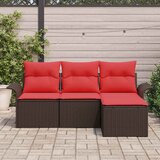  Sjedeća garnitura za vrt 4 kom. Smeđa poliratan 196 x 117 x 69 cm | shoptok.hr