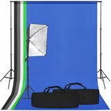 vidaXL Komplet za foto studio s softbox lučjo in ozadjem
