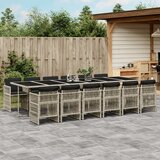  The Living Store Vrtna jedilna garnitura 13-delna z blazinami sv. siv poli ratan - Vrtna Jedilna Garnitura, (21481813) | Shoptok.si