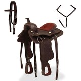 vidaXL Western sedlo, uzda in oprsnica pravo usnje 12" rjave barve | Shoptok.si