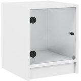  Noćni ormarić sa staklenim vratima bijeli 35 x 37 x 42 cm | shoptok.hr