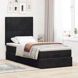  Otomanski okvir kreveta s madracima crni 100x200cm baršunasti | shoptok.hr