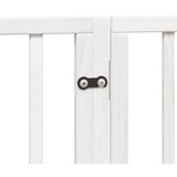 vidaXL Ograda za pse z vrati zložljiva 9 panelov bela 450 cm les | Shoptok.si