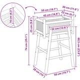  Vrtni saksija s držačem Prirodna 50 x 38 x 74 cm Bambus | shoptok.hr