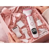 5v1 brezžični aku. LCD epilator in brivnik dlačic za telo USB roza | Shoptok.si