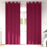 vidaXL Zavese z zavesami 2 pcs Vinorodna rdeča 260 x 140 cm Poliester | Shoptok.si