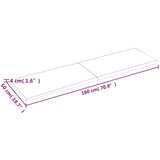 Stolna Mizna plošča svetlo rjava 180x50x4 cm obdelana trdna hrastovina, (20818062) | Shoptok.si