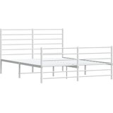  Metalni okvir kreveta uzglavlje i podnožje bijeli 135 x 190 cm | shoptok.hr