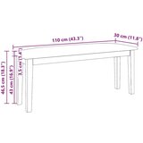  Klupa 110 cm bijela puna drvena guma | shoptok.hr