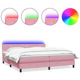  Box spring postelja z vzmetnico roza 180x210 cm žamet, (21829312) | Shoptok.si