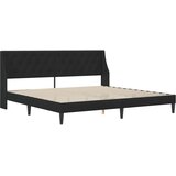  Okvir kreveta s madracem s uzglavljem Crna 180 x 200 cm Baršun | shoptok.hr