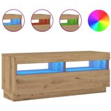 Maison Chic TV omarica - TV stojalo - Televizijska omarica z LED artisan hrast 100x35x40 cm inženirski les, (21700590) Cene